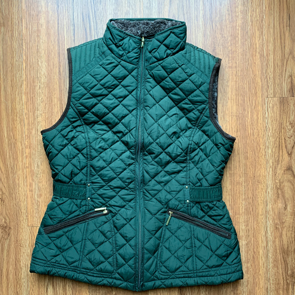 NWOT Faux-Fur Lined Puffer Vest